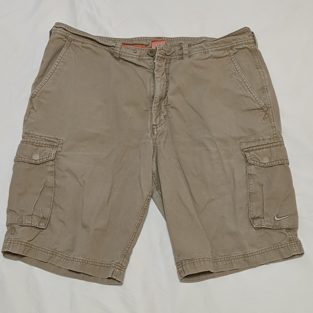 Cotton Khaki Cargo Shorts